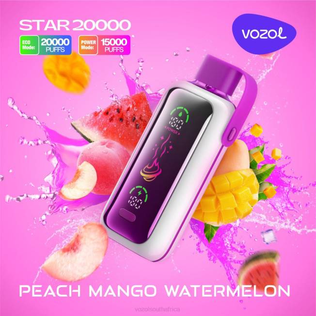 VOZOL Vape Flavours - VOZOL STAR 20000 PEACH MANGO WATERMELON F48P16
